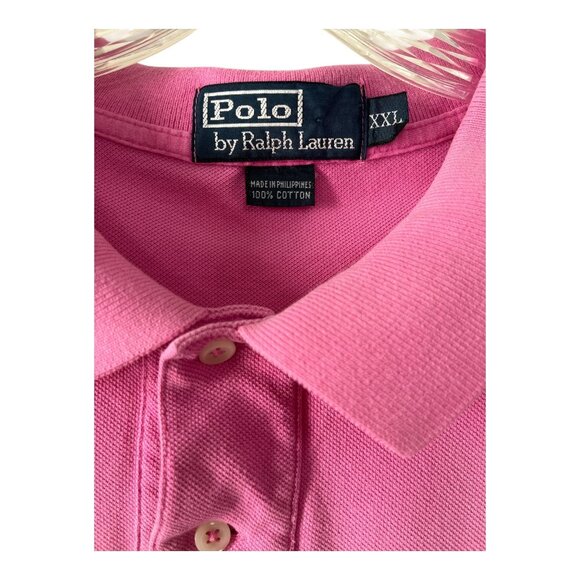 VTG Polo by Ralph Lauren Pink Short Sleeve Polo Shirt Men’s XXL 100% Cotton - Picture 2 of 6